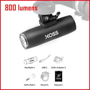 자전거라이트 XOSS XL 400 800 루멘 자전거 전조등 USB 충전식 도로 MTB 프론트 램프 초경량 손전등, XOSS XL800, 1개