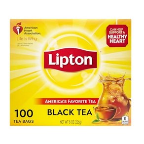 Lipton 티백 홍차 아이스 또는 핫티 심장 건강 지원 가능 티백 20개(12팩), 100 Count (Pack of 1) 364663, 1개