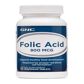 GNC 엽산 800mcg 100정 식물성캡슐 Folic Acid