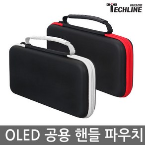 닌텐도 스위치 OLED 테크라인 핸들 파우치 공용 가방, 블랙-화이트, 1개