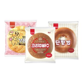 삼립 삼총사빵 3종 각 4봉씩 12봉 정통크림빵 정통단팥빵 정통보름달, 1개, 85g