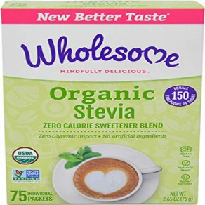 Wholesome! - Oganic Stevia - 75 Packet(s) 건강한! - 유기농 스테비아 - 1%패킷, 1개