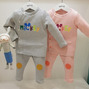 아가방 50% 봄 베이비페어 디즈니베이비 컬러총총 슬림핏 쑉쑉 잘 입히는 유아 상하세트 바지 무릎 패치도 참 귀여워 고퀄러티 실내복 유아 상하복 데일리 놀이복 추천