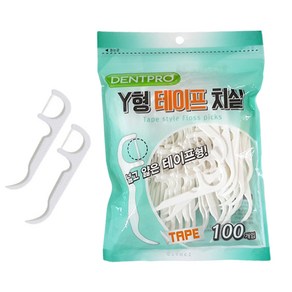 덴트프로 Y형 테이프 치실 100P, 1개, 100개입