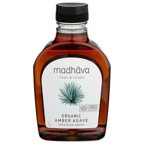 Madhava 아가베 병 100 순수 블루 아가베 넥타 앰버 481g 1파운드, 1개, 없음