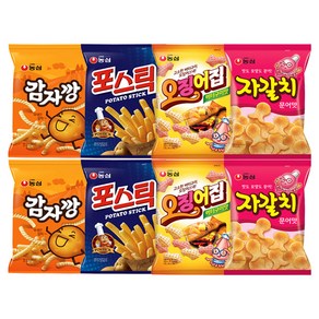 [조한스토어] 감자깡 + 포스틱 + 오징어집 + 자갈치 2묶음 세트 스낵 모음 봉지과자, 1개, 644g