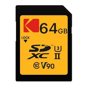 Kodak 128GB UHS-II U3 V90 울트라 프로 SDXC 메모리 카드, 1) 64, 1개