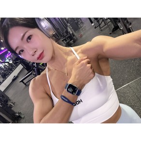 한국음이온생활건강 음이온팔찌 스포츠팔찌 건강팔찌 음이온킹 어버이날 부모님 선물, 네이비, L, 1개