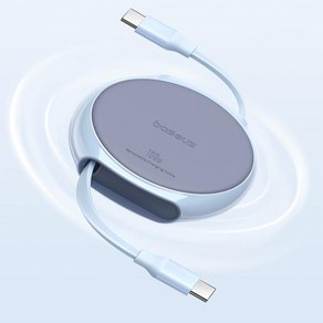아이폰 15 맥북 아이패드용 개폐식 USB C 고속 충전기 케이블 코드 100W, 1개