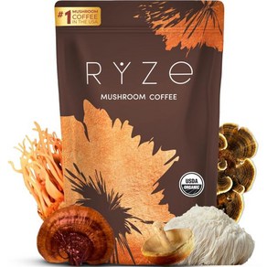 RYZE Mushoom Coffee  6 Adaptogenic Mushooms  Oganic  Instant Coffee  MCT Oil  Bette Enegy, 1개