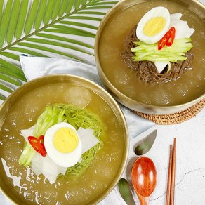 [천지푸드] 동치미 물 냉면 칡냉면 뽕잎냉면 비빔 양념장 육수 밀키트 10인분세트, 3번. (뽕잎냉면+동치미육수)10인분+양념장500g
