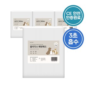 [플리다스] 강아지 배변패드 스탠다드 특대형 65g(30매x4개), 4개, 30개입