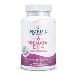 노르딕내츄럴스 프리네이탈 DHA 830mg 오메가-3 + 400IU D3 500mg 소프트젤, 1개