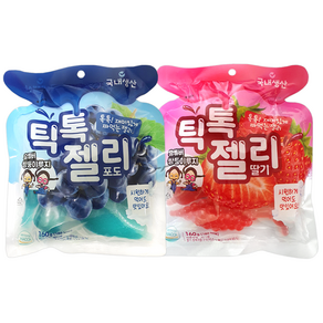 틱톡젤리 160g 2종 포도1개+딸기1개 총2개, 1세트