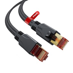 Soopii CAT8 40Gbps 초고속 게이밍 랜케이블 SFTP 인터넷 랜선, 15m, 1개, 블랙