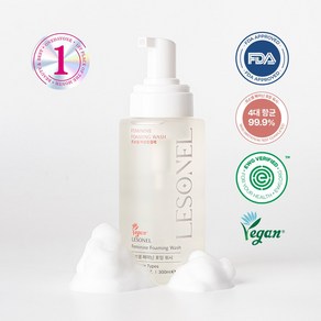 [르소넬 여성청결제] 미국FDA 인증제품 칸디다 항균 99.9% 안전한 성분 생리 냄새 질 Y존 가려움 질염 저자극 약산성 락토 이너 세정제, 1개, 300ml