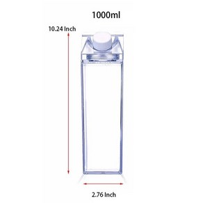 투명 우유 보틀 우유곽 모양 물병 우유병 500ml 1L