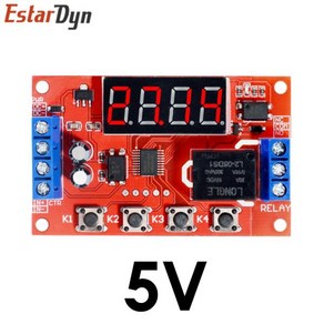 조정 시간 지연 릴레이 모듈 LED 디지털 타이밍 트리거 스위치 제어 DC 5V 10A, 1개