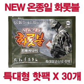 국내생산 온종일 화롯불 안전한 핫팩 손난로 특대형 160g X 30개 / 캠핑 군대 골프