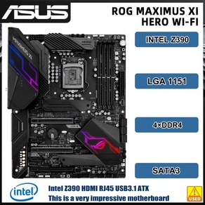 메인보드 Asus ROG MAXIMUS XI HERO 와이파이 LGA 1151 마더보드 DDR4 64GB 인텔 Z390 PCI-E 3.0 2 × M.2, 한개옵션0