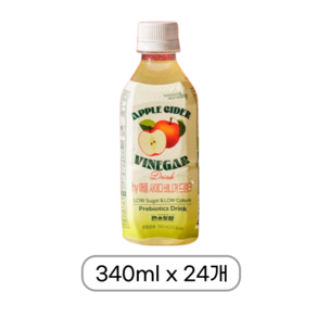 한국야쿠르트의 새이름 HY 편스토랑 진서연의 애사비 애플사이다비니거 드링크 340ml 24개입, 24개