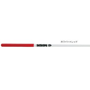 SASAKI 사사키 리듬체조 리본스틱 글라스 쇼트 스틱 57cm M-700JK-F 경기용, 화이트 레드, 1개