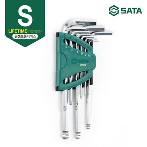 사타 SATA 육각 롱 볼 렌치 세트 (9PCS), 1개