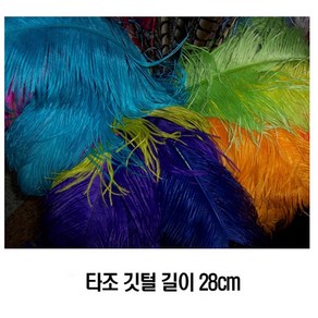 타조깃털/타조털/인테리어 장식 소품/길이28cm, 주황(1개), 1개