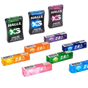 HALLS 호올스 XS 스틱 멘톨 사탕 졸음방지 캔디 10종 택1, 라임 스틱, 1개, 15g