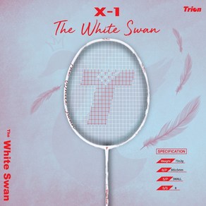 트라이온 THE WHITE SWAN 배드민턴 라켓 더 화이트 스완, 요넥스 BG70(내구성/탄성), 27 파운드, 1개