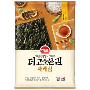 [사조대림] 해표 더고소한재래김 전장김9매 x10봉, 10개, 40g