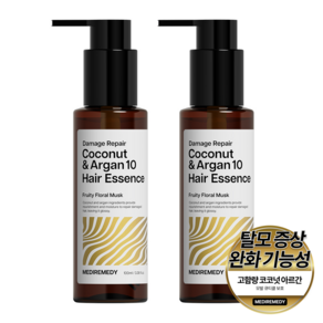 메디레머디 코코넛 앤 아르간 10 극손상 헤어 에센스, 2개, 100ml