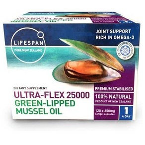 Lifespan Ulta-Flex 25000 초록잎홍합 120정 2팩, 2개