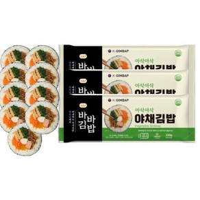 올곧 즉석밥 바바김밥 야채김밥 (냉동) 6개입 230g, 6개