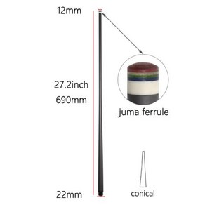 롱고니카본상대 당구큐대 카본큐대 탄소 당구 큐 샤프트 주마 페룰 포함 스틱 스누커 놀이 브레이크 타코 빌라 풀 섬유, 1개, 96) 12-22-690 conical - 5-16x1