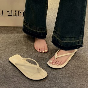 크레스티 여성 바캉스 실내화 심플 쪼리 슬리퍼 베이직 발편한 플랫 샌들