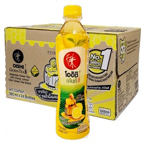 태국음료 오이시 그린티 허니레몬 380ML, 24개