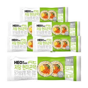 허닭FIT 저당 현미곤약 닭가슴살햄 계란 김밥, 6개, 220g