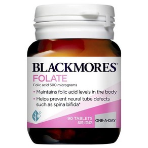 블랙모어스 엽산 90정 [BLACKMORES] Folate Daily (Folic Acid 500mcg) (90 Tablets), 1개