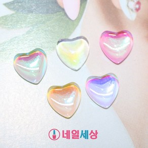 네일세상 오로라 통통 하트 스톤 (5개입), 민트 (5개), 5개