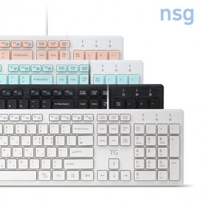 [TJCOMPANY] TG 인체공학 슬림 저소음 유선키보드 TG-K500U 실리콘 키스킨 포함, 블랙, 일반형