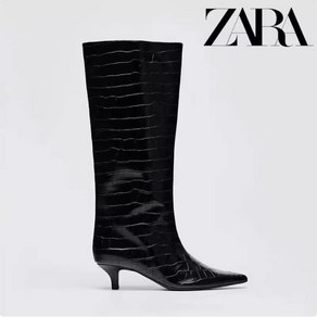 ZARA 자라 블랙 에나멜과 스틸레토 힐 부츠