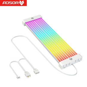 COOLMOON AOSOR AL200 램프 테이프 ARGB 아우라 싱크 유연한 LED 조명 확장 구부릴 수 있는 다기능 DIY 3x8P 그래픽 카드용 5V, 1개