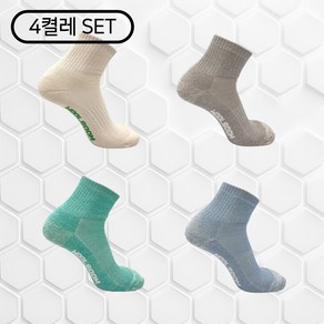 (울숨워크)(4켤레 SET) 메리노울 TRAVELER 중목 C4.0 양말 울 60% 골프 등산 산티아고 순례길 도시여행, 아이보리화이트 x 4켤레