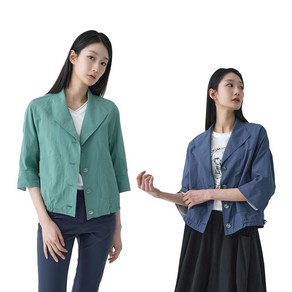 지센 여성 변형윙카라 소매배색 숏 여자 캐주얼 점퍼 LCCAO325