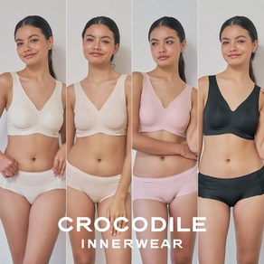 [크로커다일] 감탄브라 소프트핏 쉘론 V넥 패드일체형 브라+팬티 8종세트 CDW5M05060708_T