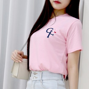 [당일출고] 여자친9 영문 볼륨자수 (S~2XL) 소프트 반팔티셔츠 22칼라-국내제작