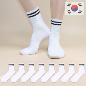 비바슈슈 남성용 쫀쫀하고 목이 긴 스트라이프 중목 패션 양말 8켤례 (250~270mm)