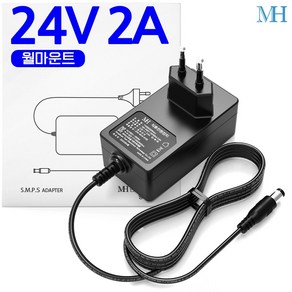 명호전자 DC 24V 2A 어댑터 벽걸이형 (TY2400200K1mn) 24V2A아답터, 24V2A 아답터(벽걸이형)+젠더3종세트, 1개