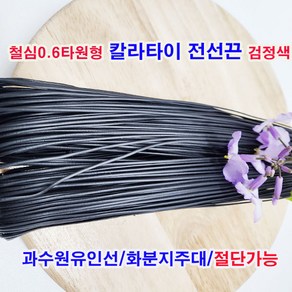 (샤인몰) 철심0.6mm타원형 칼라타이전선끈(국산) 검정색 1개 무료배송/과수원유인선/원예용철사